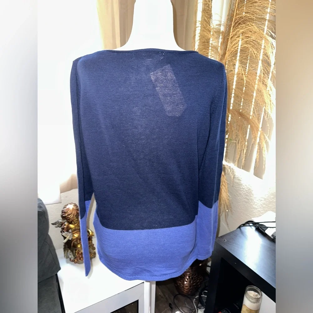 Jade & Ivory Blue Navy Combo Knitted Sweater size Large